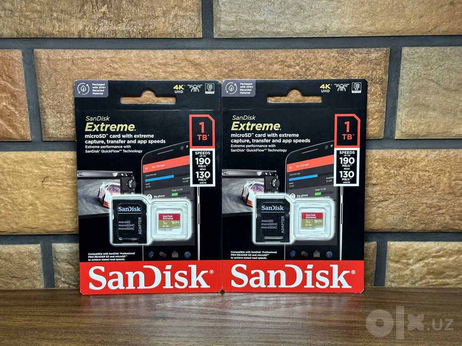 SanDisk Extreme 1 ТБ - microSD для 4K, SD-адаптер - Гарантия