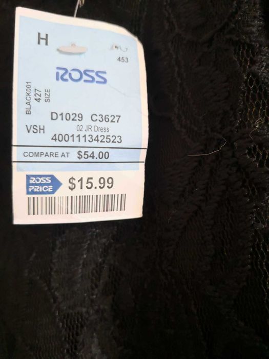 Нова черна дантелена рокля с етикет