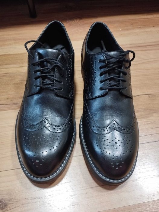 Мъжки официални черни кожени обувки