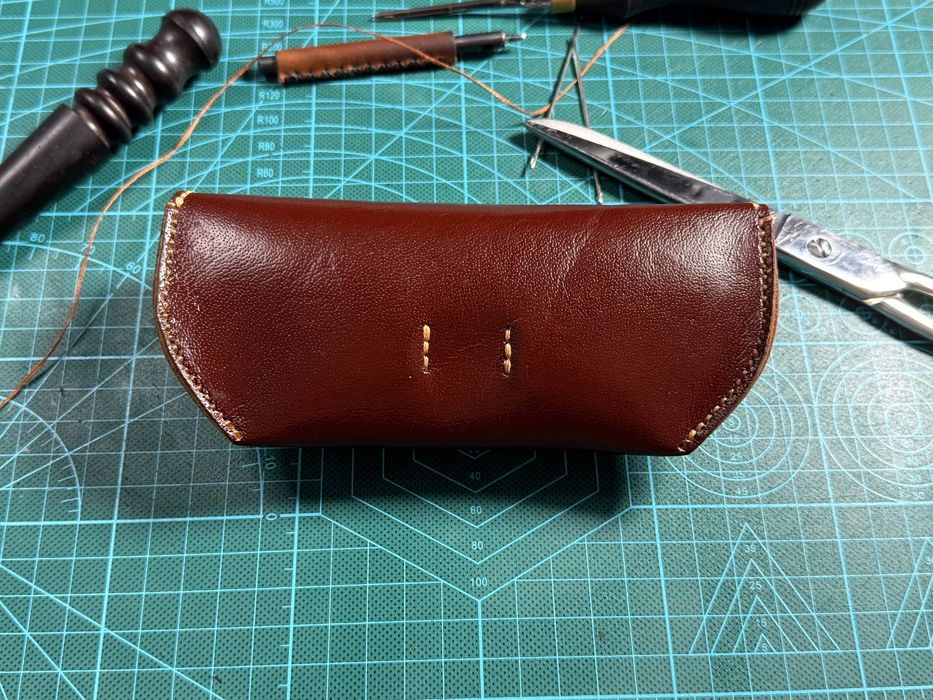 Etui / toc pentru ochelari din piele naturala – handmade, maro