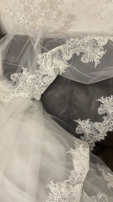 свадебное платье с фатой