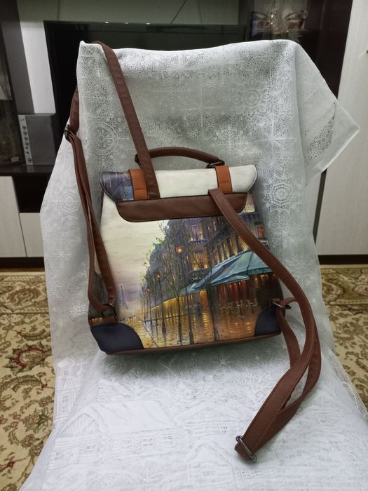 Рюкзак женский с принтом город