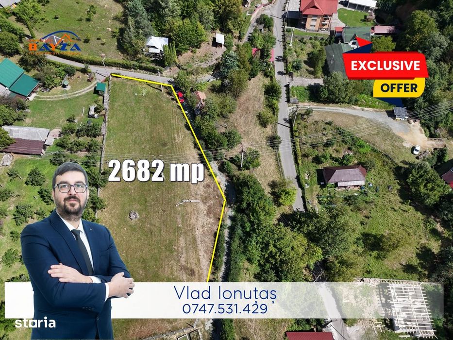 Firiza – Teren  2682 mp  autorizație de construire  priveliște superbă