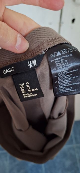 Fusta mini basic H&M, culoare bej, masura XS