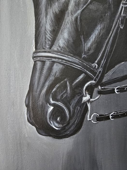 Картина,черный конь