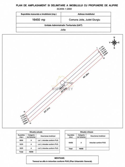 Teren intravilan 16.450 mp, Joita, zona mixta industrial/rezidential