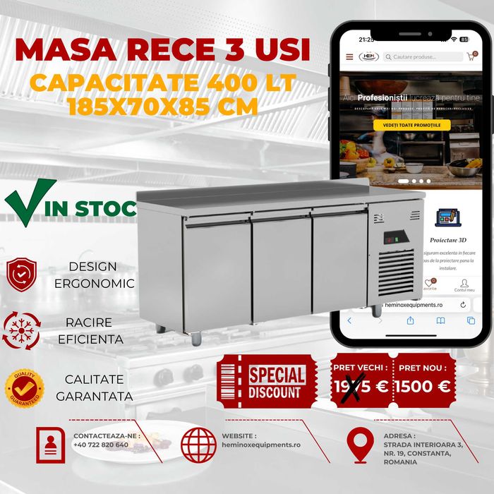 Masa Rece Inox Cu 2 usi Sau 3 Usi IN STOC