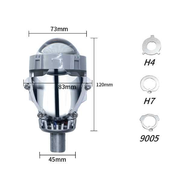 Bi-LED лупи за вграждане във фарове с къси и дълги светлини 2.5"инча 80W 7000lm 12V