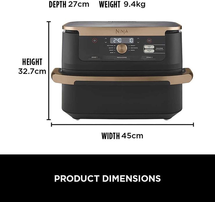 Двузонов фритюрник с горещ въздух Ninja Foodi FlexDrawer (AF500EUCP)