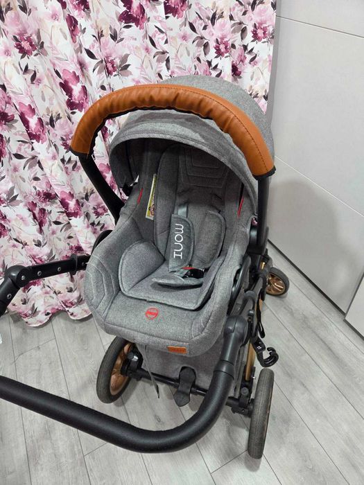 Комбинирана детска количка Moni MIDAS сива