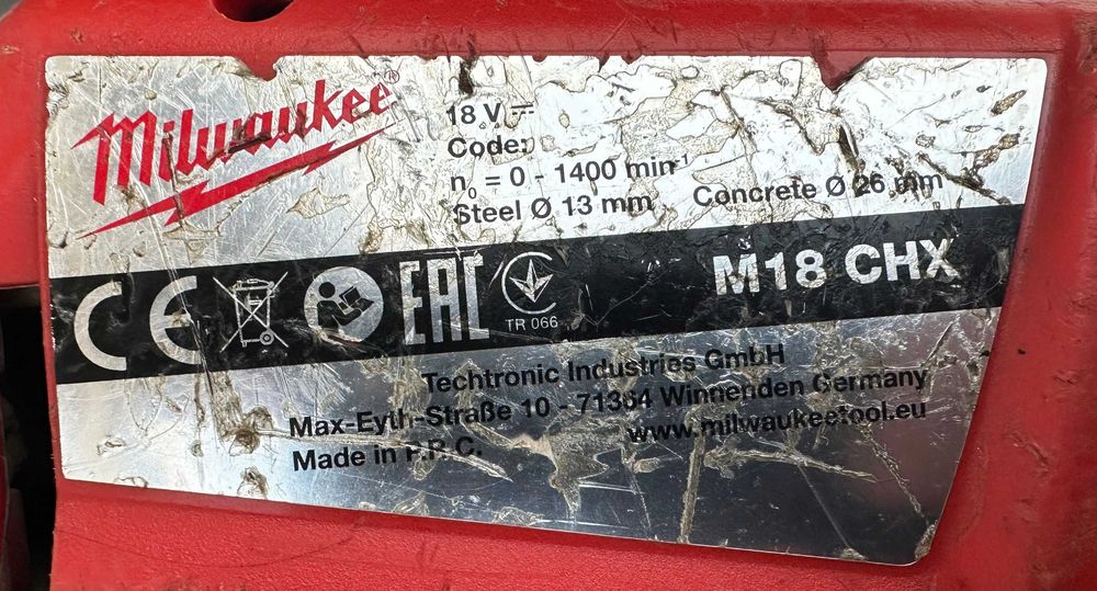 Milwaukee M18 CHX - Безчетков акумулаторен перфоратор 2x18V 4.0Ah