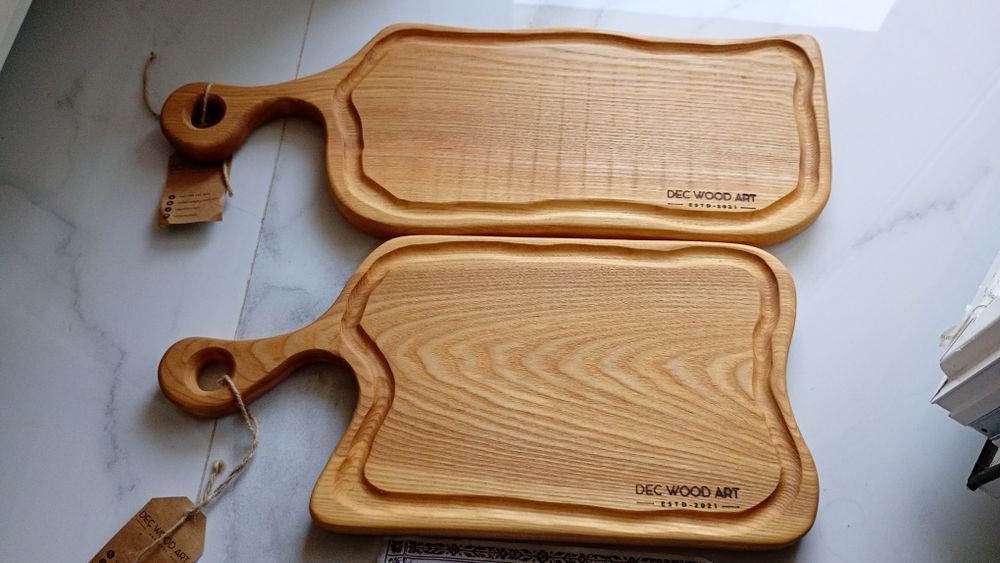 Platou - tocător set lemn masiv frasin lucrate manual. Noi. Oferta.