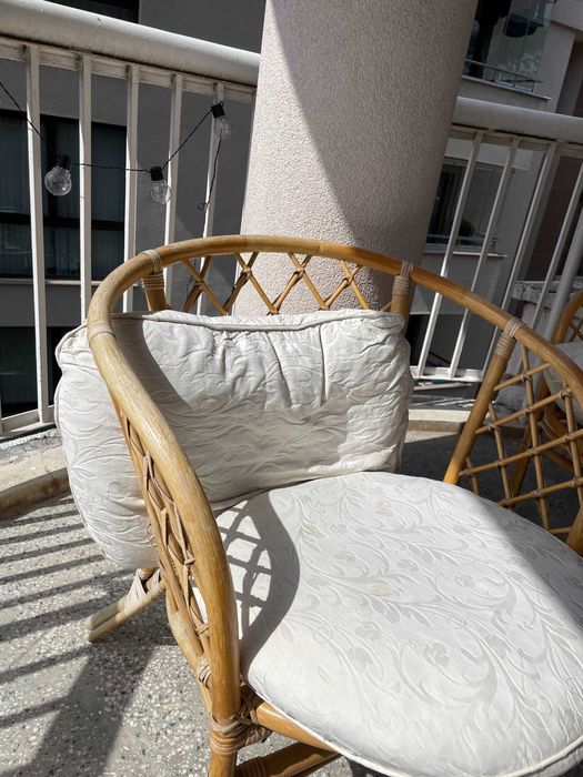 Ратанов комплект градински мебели - диван и кресла