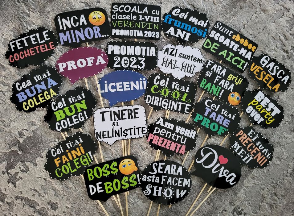 Propsuri / stegulețe cu mesaje amuzante pentru evenimente