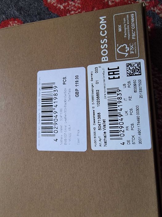 Дамски портфейл Hugo Boss Signiture естествена кожа, кафяв