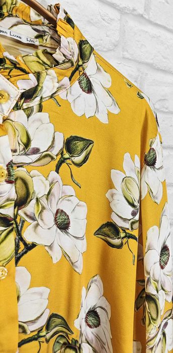 Copenhagen Luxe Дамска флорална жълта дамска риза на цветя размер  L / XL