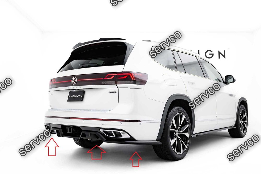 Pachet Set Splitter Exterior Lip Prelungiri Body kit tuning Volkswagen Atlas R-Line Mk1 Facelift 2 2023- v2 - Maxton Design