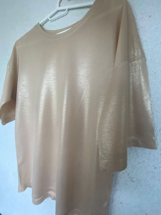 Tricou/Bluza bej sidefat, Mohito, marime S/36, nou fara eticheta.