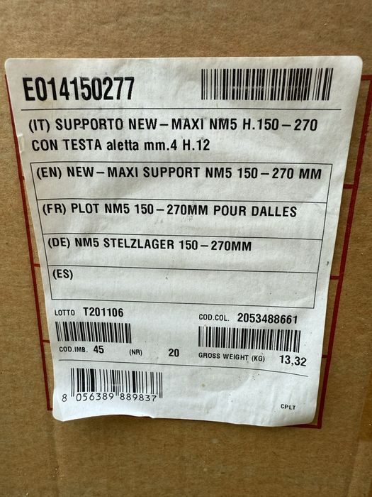 Plot/ picior/ suport reglabil din pvc pentru pardoseli supraînaltate