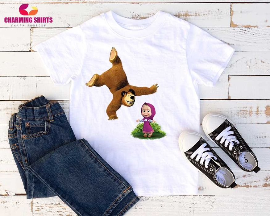 Дестки тениски с Маша и Мечока/ Masha and Bear