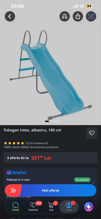 Vand tobogan , ca si nou