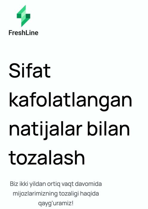 Качественный клининг | Сифатли тозалаш | Дом и офис | Уй ховли тозалаш