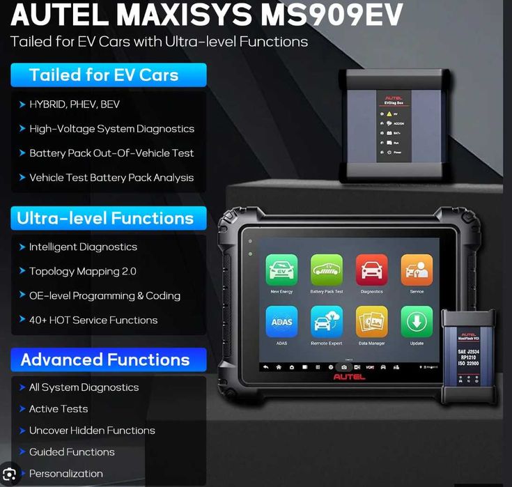 Автомобильный автосканер MaxiSys MS909EV