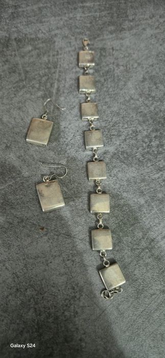 Set argint bratara și cercei