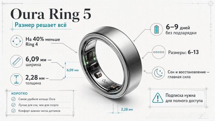 Oura Ring 5 NEW 2026  Умная колцо