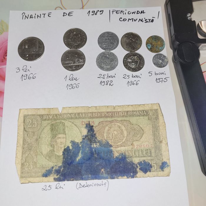 Monede si 1buc bancnotă