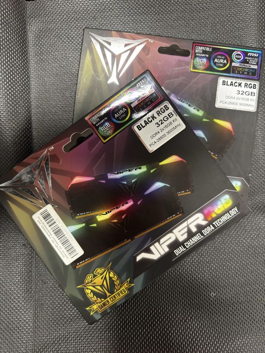 Memorii ram ddr4 3600mhz 32gb 64gb viper rgb