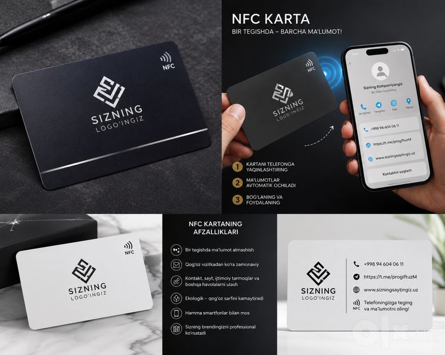 Nfc karta logotipingiz bilan