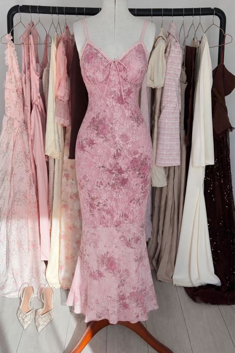 Rochie Roz Din Dantelă