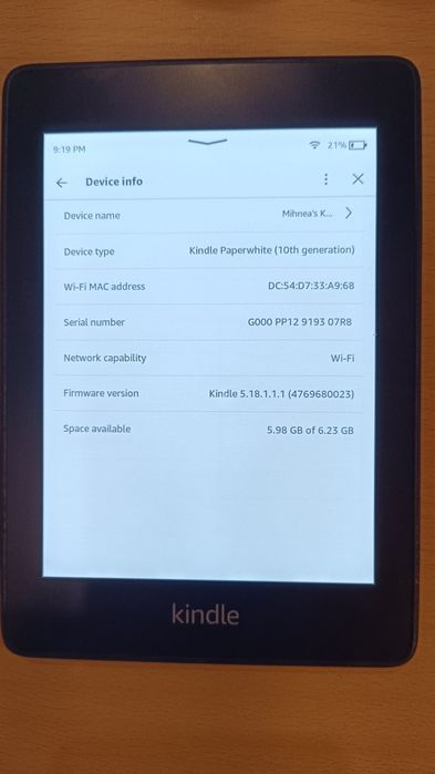 Kindle Paperwhite 10th Gen