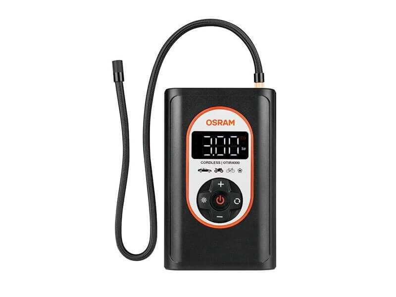 Компресор Osram TYREinflate 4000 за гуми, 8.3 bar, 12V DC, 90dB, с вградена батерия 5000mAh
