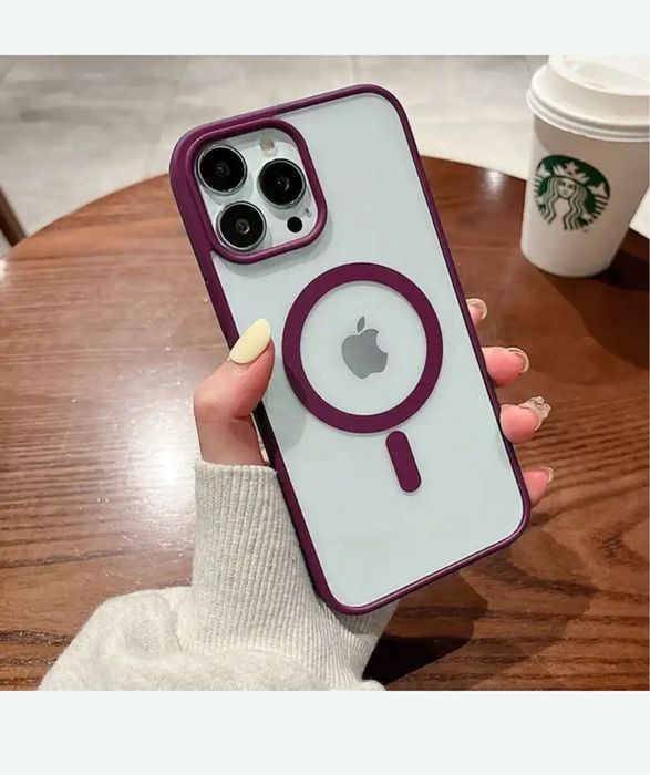 Iphone 15/16/PRO/MAX/PLUS/16E Husa Magsafe Spate Clar Folie Margine