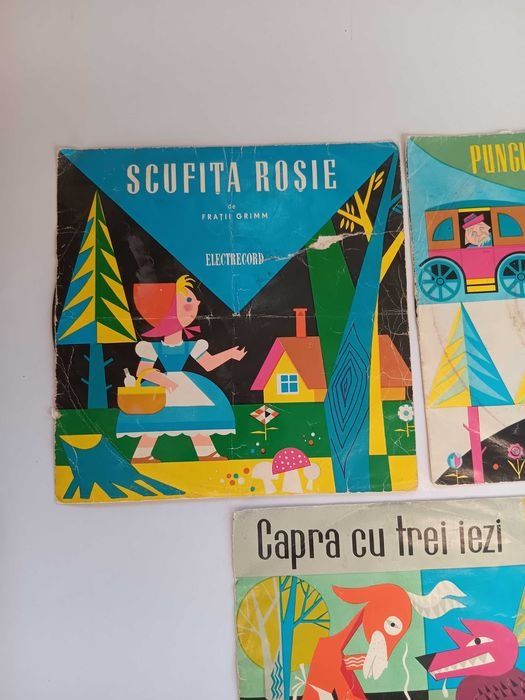 Disc Vinil ,Punguța cu doi bani, Scufita rosie, Capra cu trei iezi,placa pik-up,placi