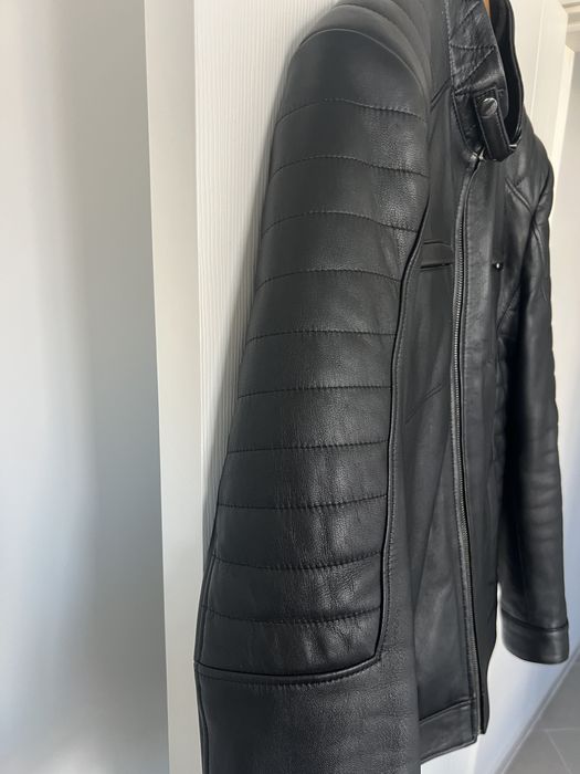 Мъжко кожено черно яке - 100% естествена кожа, М