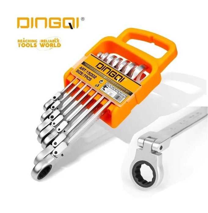 Професионален комплект звездогаечни ключове с тресчотка и чупеща глава