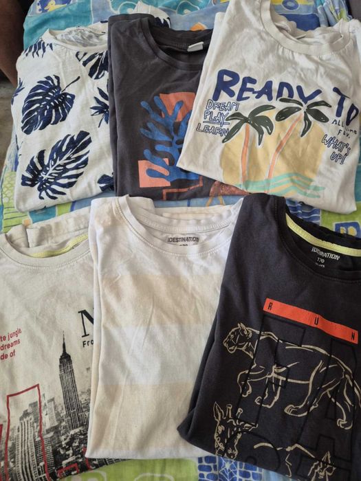 Намалени 11 броя тениски за момче - 12-13 години