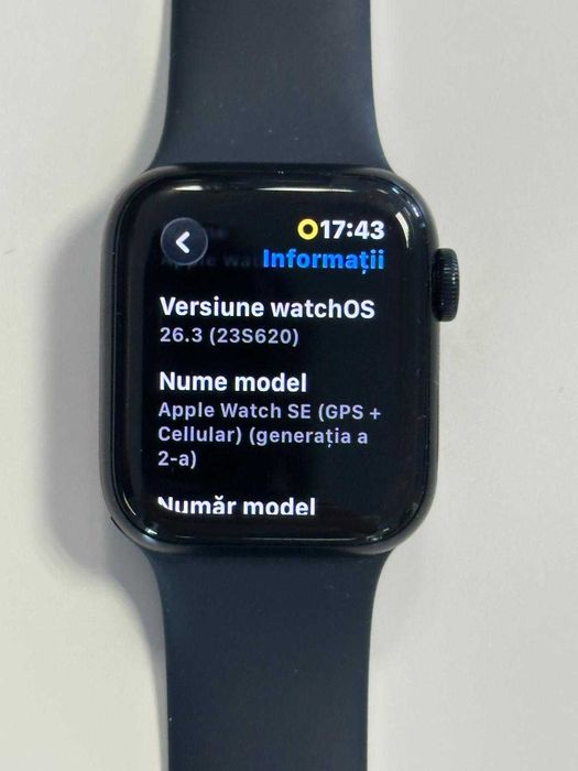 Apple Watch SE Gen 2  | 44 mm Aluminiu  |  Stare excelentă | Factură + Cutie + 4 curele extra