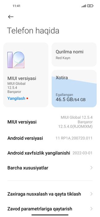 Redmi note 9 3+1/64 narxi 1,100,000 kelishamiz