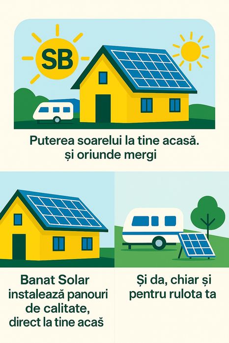 Montaj Panouri fotovoltaice pe rulote, autorulote,, garaj, casa, teren