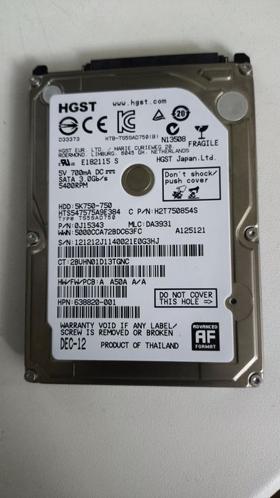 HDD 2,5 " Hitachi 750 gb Sata3