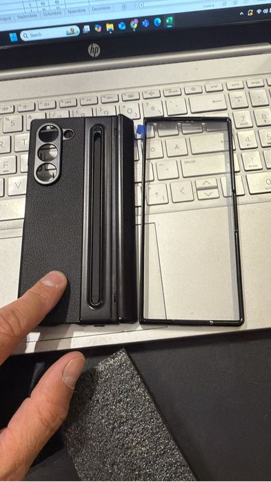 Samsung Z FOLD 4 Z FOLD 5 FOLD 6 7 Husa 360 Folie Pen Piele Eco Black