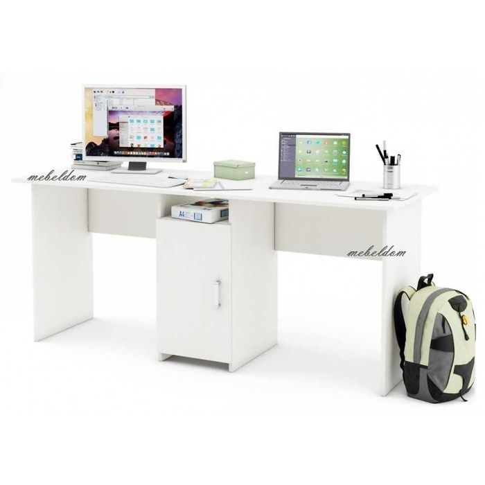 Бюро 175см. за двама с плавна врата(код-1186)