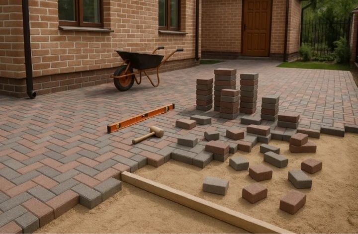 Укладка брусчатки  по ключ