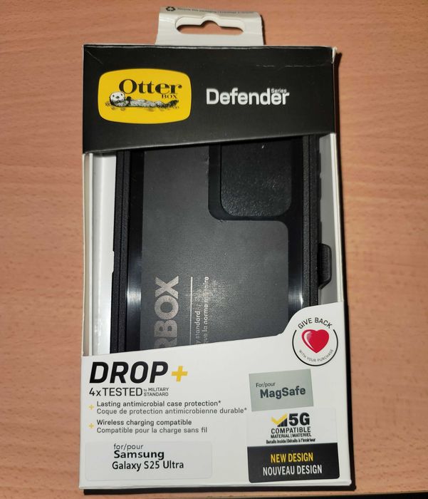 Оригинален удароустойчив каучуков  калъф Otterbox за Samsung S25 ULTRA черен