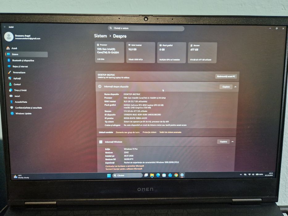 Leptop HP Omen 16
