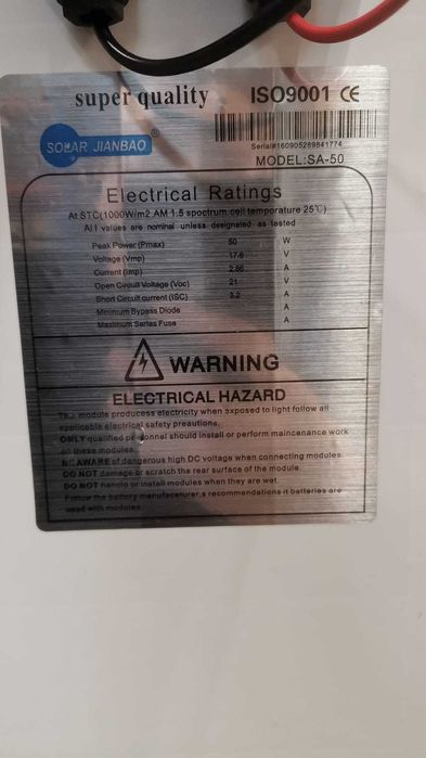 Panou solar 50/100 W fotovoltaic 70-120cm